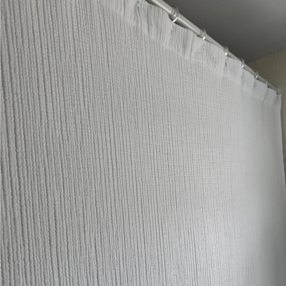 White Textured Shower Curtain